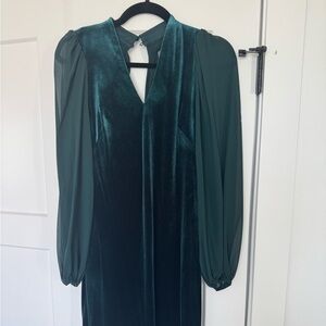 Vince Camuto Deep Green Velvet Dress